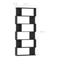 vidaXL - Boekenkast - Zwart - Bewerkt hout