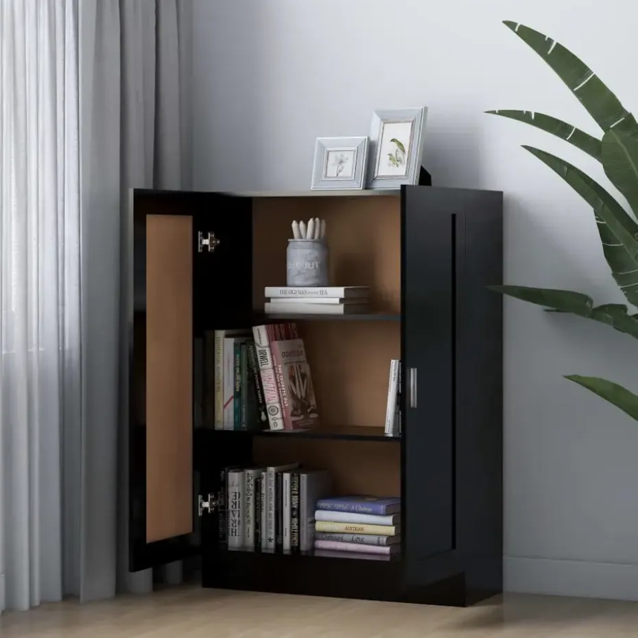 vidaXL - Boekenkast - Zwart - Bewerkt hout