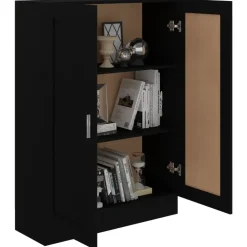 vidaXL - Boekenkast - Zwart - Bewerkt hout