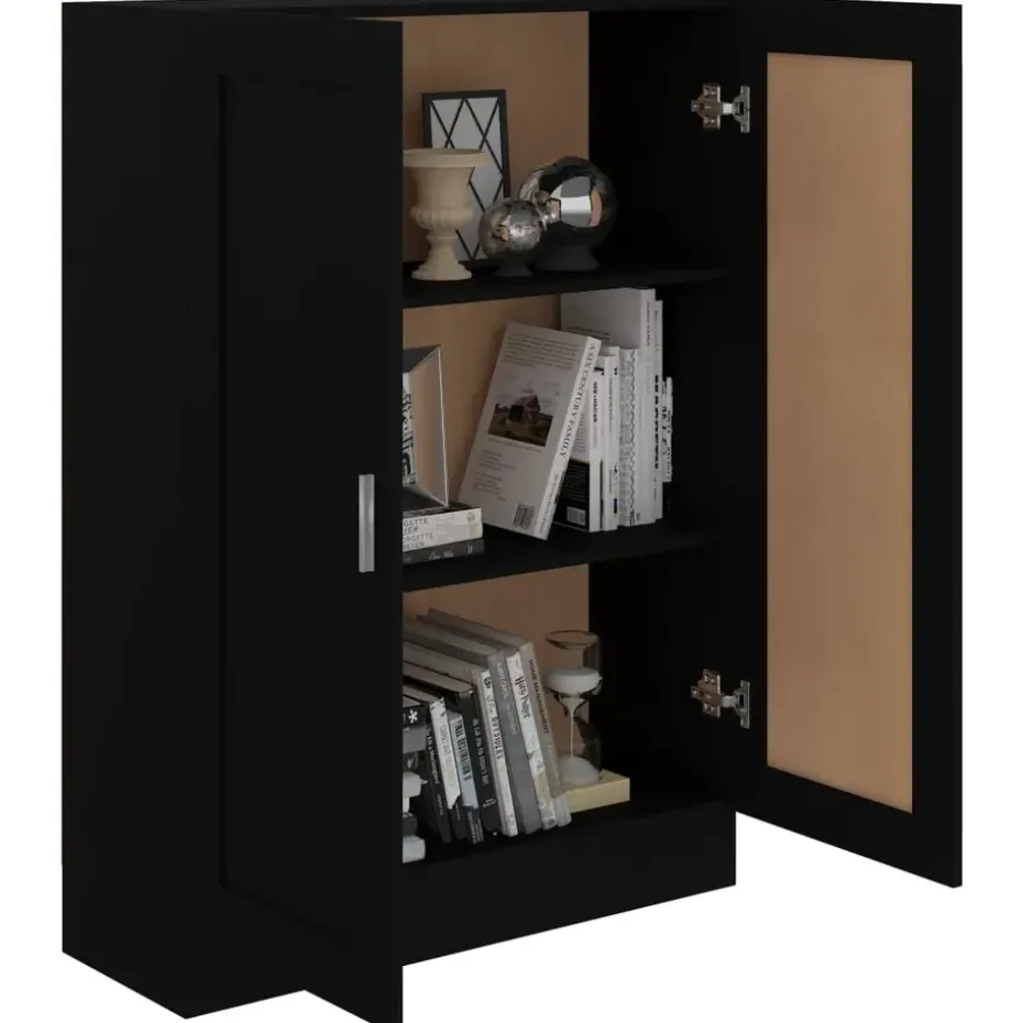 vidaXL - Boekenkast - Zwart - Bewerkt hout