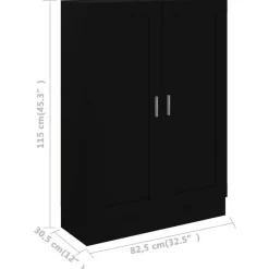 vidaXL - Boekenkast - Zwart - Bewerkt hout