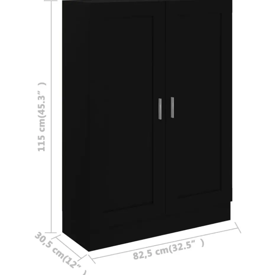 vidaXL - Boekenkast - Zwart - Bewerkt hout