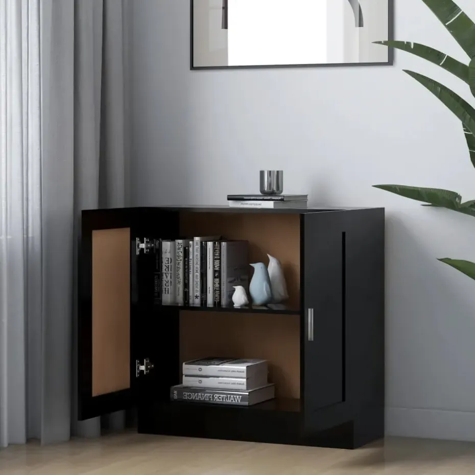 vidaXL - Boekenkast - Zwart - Bewerkt hout