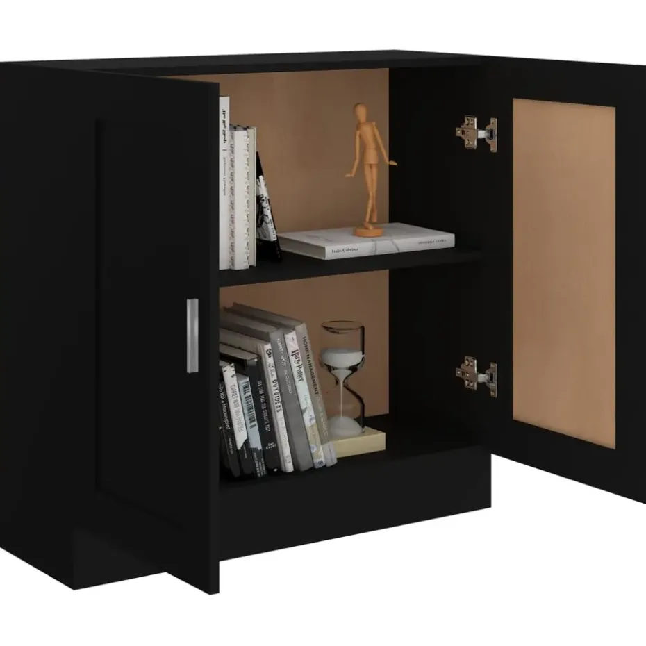 vidaXL - Boekenkast - Zwart - Bewerkt hout