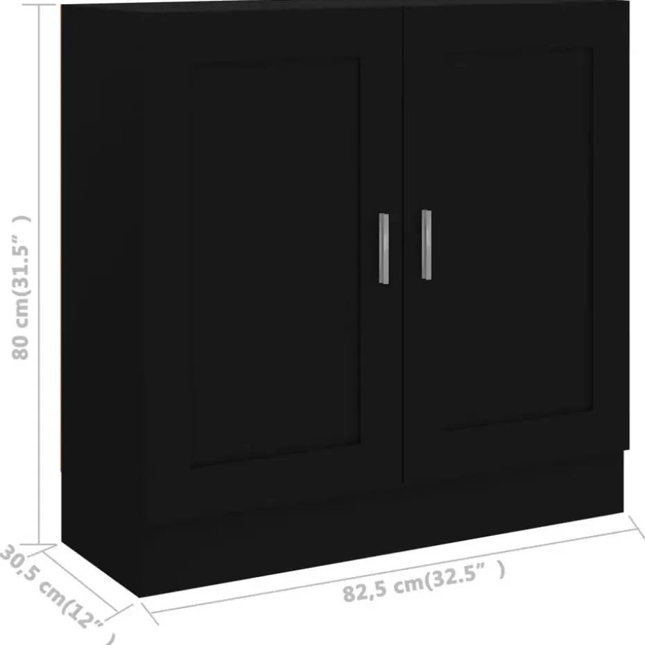 vidaXL - Boekenkast - Zwart - Bewerkt hout