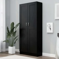 vidaXL - Boekenkast - Zwart - Bewerkt hout