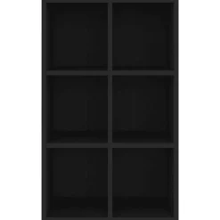 vidaXL - Boekenkast - Zwart - Bewerkt hout - 66 x 30 x 98 cm