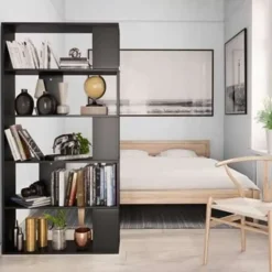 vidaXL - Boekenkast - Zwart - Bewerkt hout