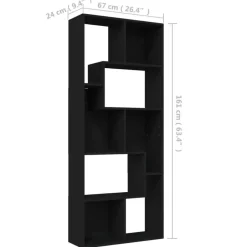 vidaXL - Boekenkast - Zwart - Bewerkt hout