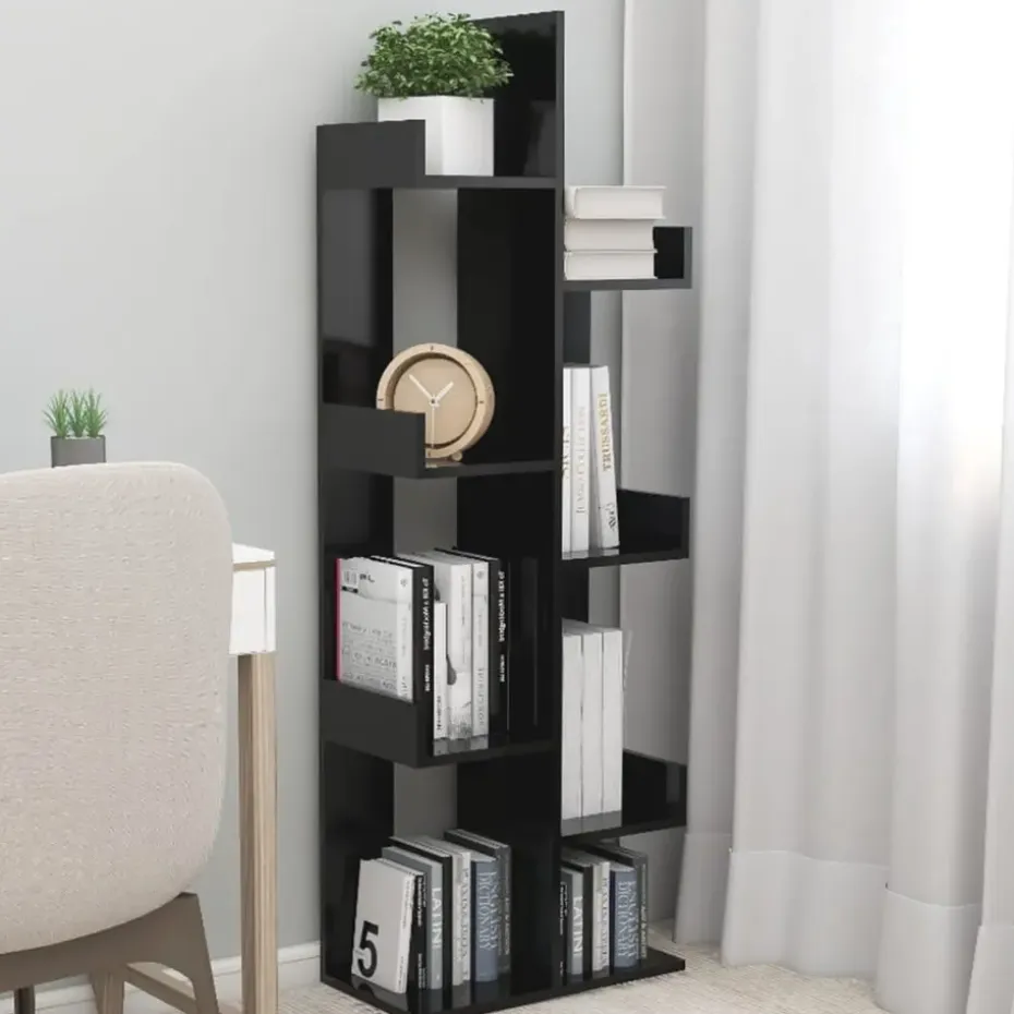 vidaXL - Boekenkast - Zwart - Bewerkt hout