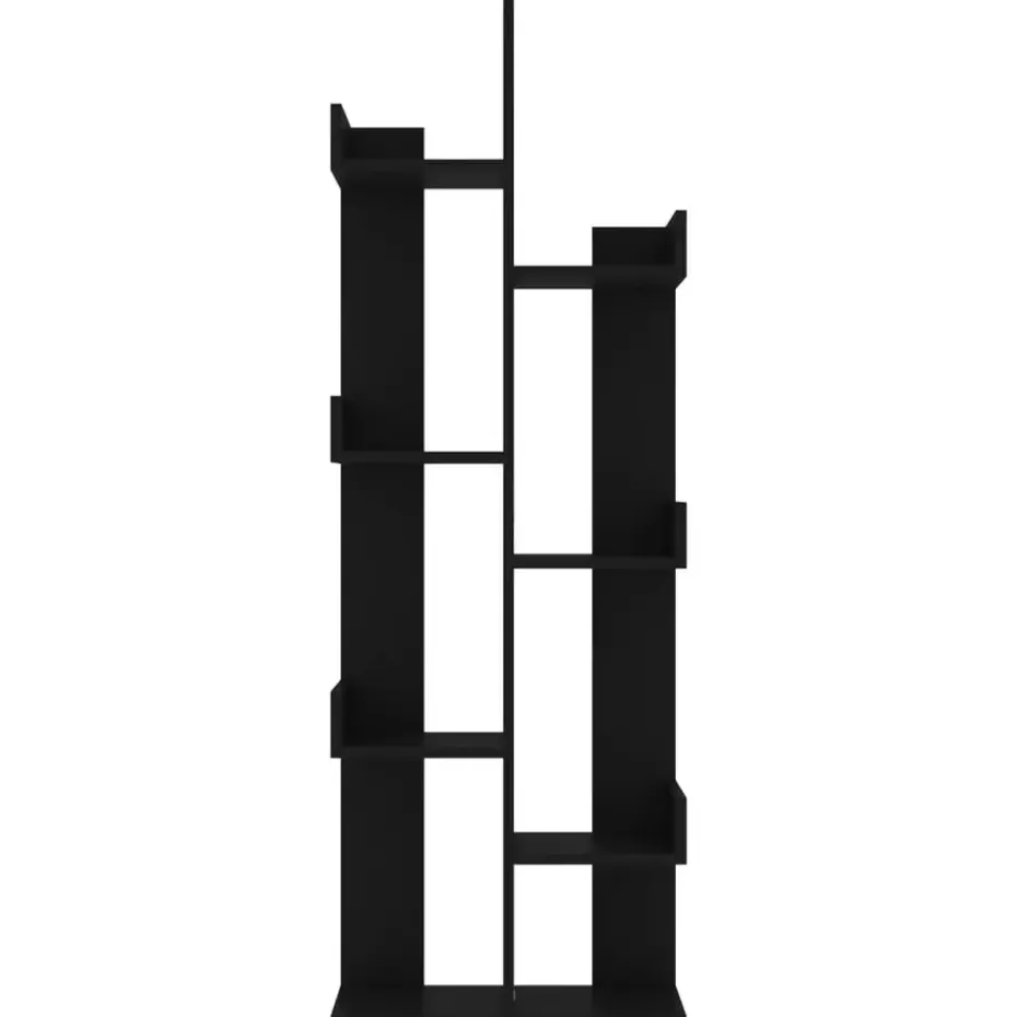 vidaXL - Boekenkast - Zwart - Bewerkt hout