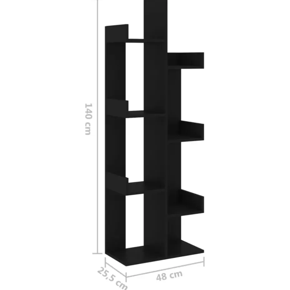 vidaXL - Boekenkast - Zwart - Bewerkt hout