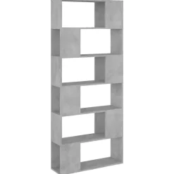 vidaXL - Boekenkast Kamerscherm - Betongrijs - Bewerkt hout - 80 x 24 x 186 cm