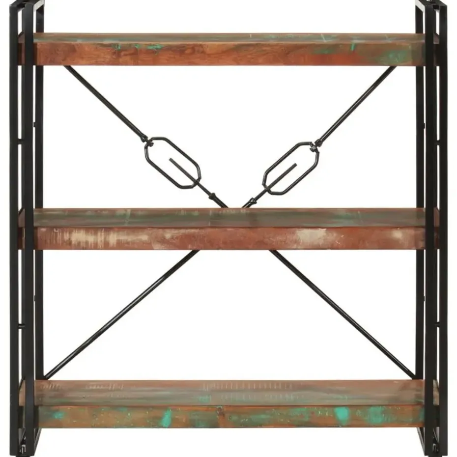 vidaXL - Boekenkast 3-laags - Multikleur - Gerecycled hout - 77 x 30 x 80 cm