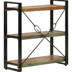 vidaXL - Boekenkast 3-laags - Multikleur - Gerecycled hout - 77 x 30 x 80 cm