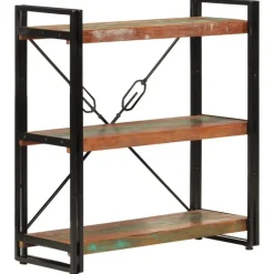 vidaXL - Boekenkast 3-laags - Multikleur - Gerecycled hout - 77 x 30 x 80 cm