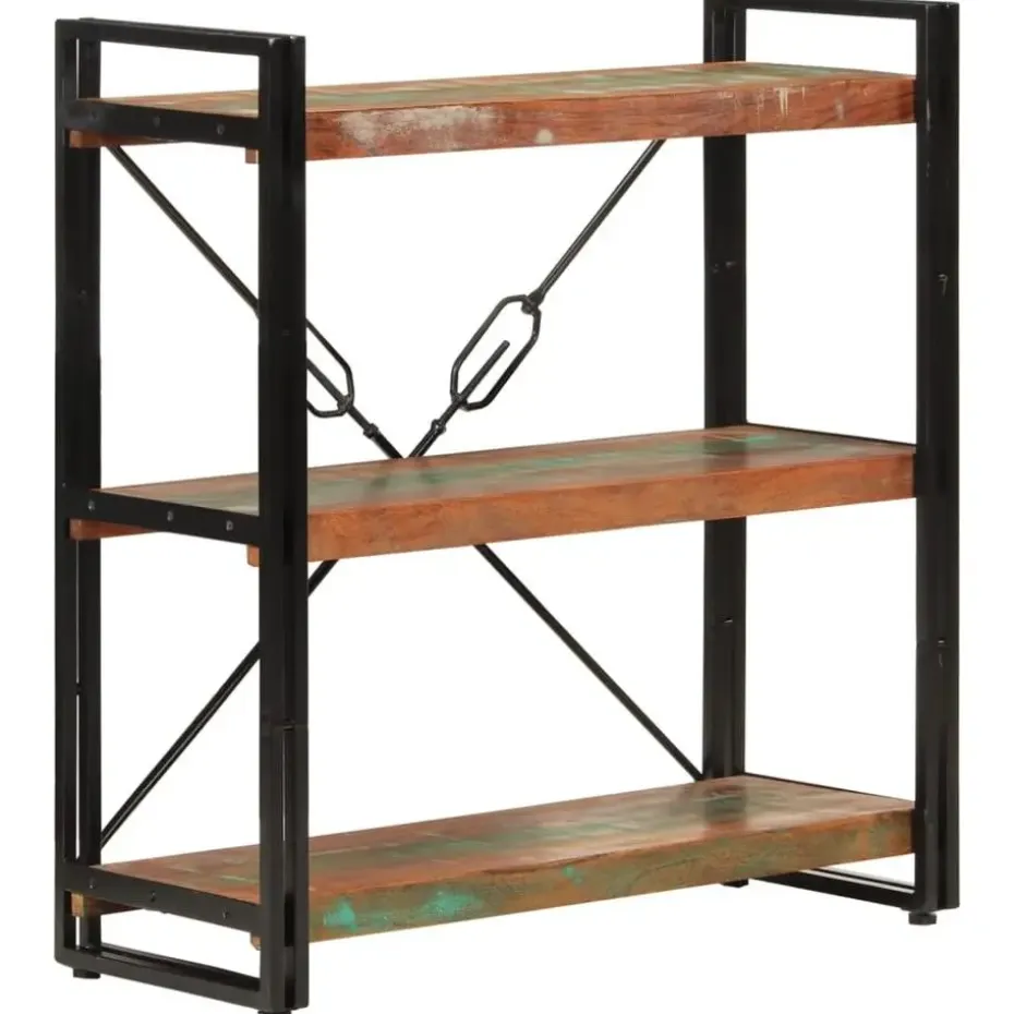 vidaXL - Boekenkast 3-laags - Multikleur - Gerecycled hout - 77 x 30 x 80 cm