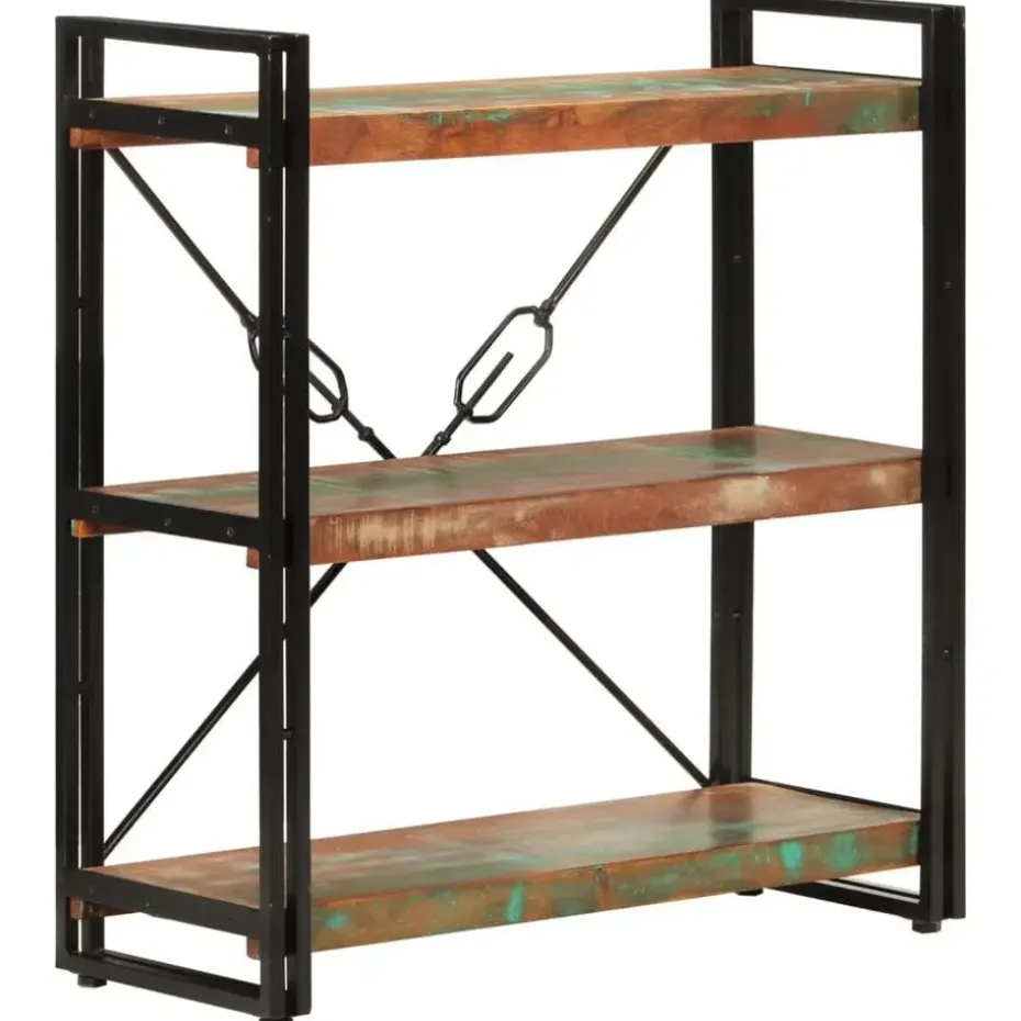 vidaXL - Boekenkast 3-laags - Multikleur - Gerecycled hout - 77 x 30 x 80 cm