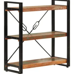 vidaXL - Boekenkast 3-laags - Multikleur - Gerecycled hout - 77 x 30 x 80 cm