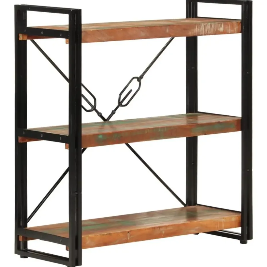 vidaXL - Boekenkast 3-laags - Multikleur - Gerecycled hout - 77 x 30 x 80 cm