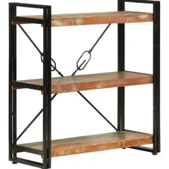 vidaXL - Boekenkast 3-laags - Multikleur - Gerecycled hout - 77 x 30 x 80 cm