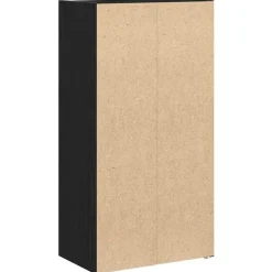 vidaXL - Boekenkast met 3 deuren voor woonkamers - Zwart - Hout - 40x24x77 cm