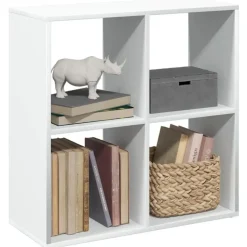 vidaXL - Boekenkast met 4 open vakken voor woonkamers - Wit -69.5x29x69.5 cm
