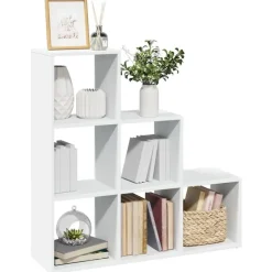 vidaXL - Boekenkast met 10 open vakken voor woonkamers - Wit - 99x29x99 cm