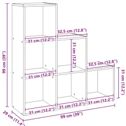 vidaXL - Boekenkast met 10 open vakken voor woonkamers - Wit - 99x29x99 cm