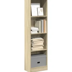 vidaXL - Boekenkast met 4 vakken - Sonoma eiken - Bewerkt hout - 40x24x143 cm