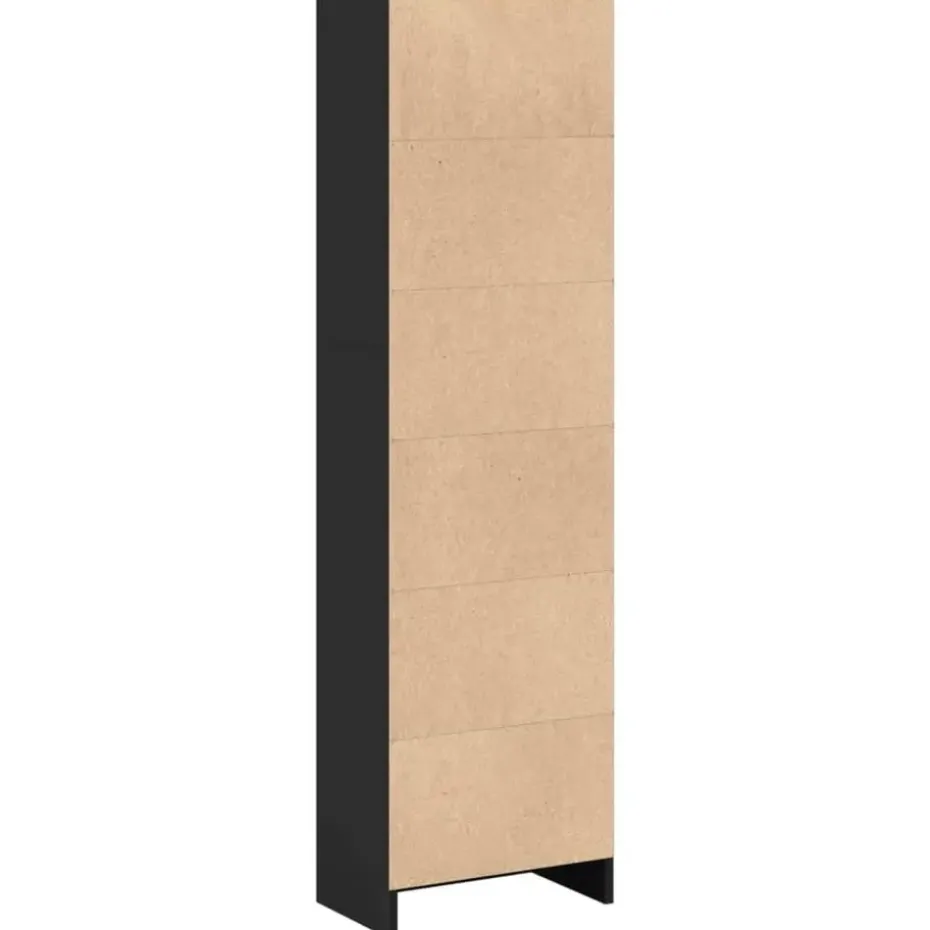 vidaXL - Boekenkast met 4 vakken - Zwart - Bewerkt hout - 40x24x143 cm