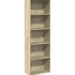 vidaXL - Boekenkast met 5 vakken voor woonkamers - Sonoma eiken - 60x30x189 cm