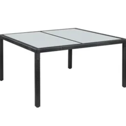 vidaXL - Buiten Eettafel - Zwart - Poly rattan