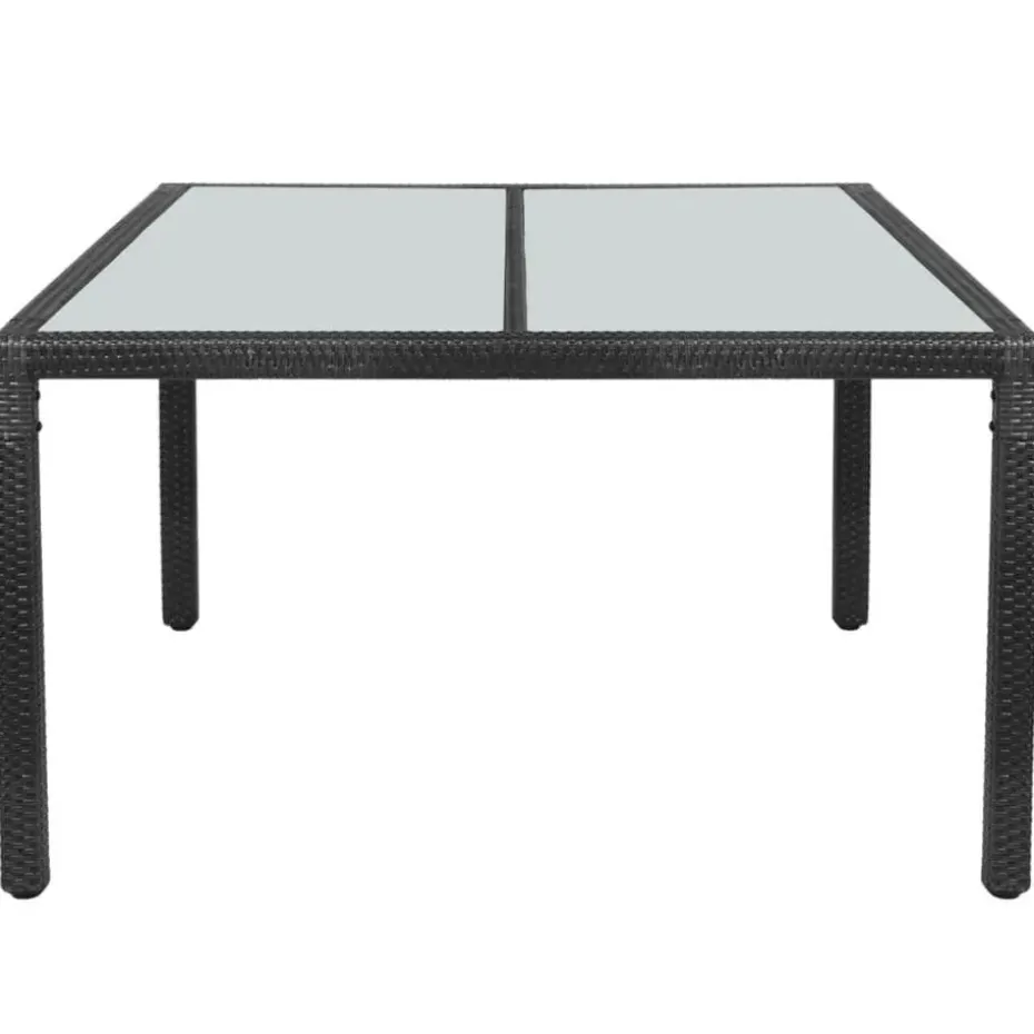 vidaXL - Buiten Eettafel - Zwart - Poly rattan