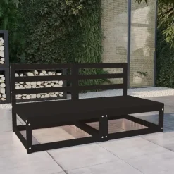 vidaXL - Buitenbank - Zwart - Grenenhout