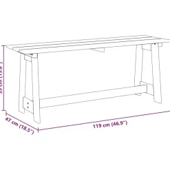 vidaXL - Buitenenbank - Naturel - Massief acaciahout - 119x35x47 cm