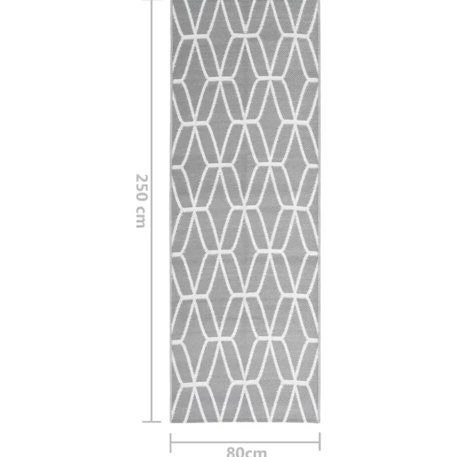 vidaXL - Buitenkleed - Grijs - Polypropyleen - 80 x 250 cm