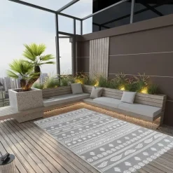 vidaXL - Buitenkleed - Grijs - Polypropyleen - 120 x 180 cm