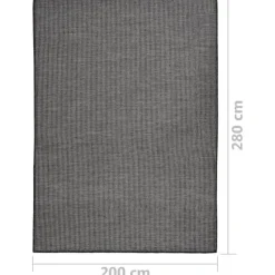 vidaXL - Buitenkleed - Grijs - Kunststof - 200 x 280 cm