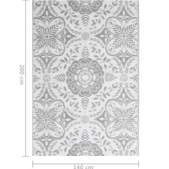 vidaXL - Buitenkleed - Grijs - Polypropyleen - 140 x 200 cm