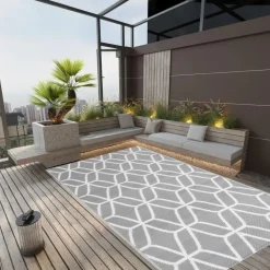 vidaXL - Buitenkleed - Grijs - Polypropyleen - 140 x 200 cm