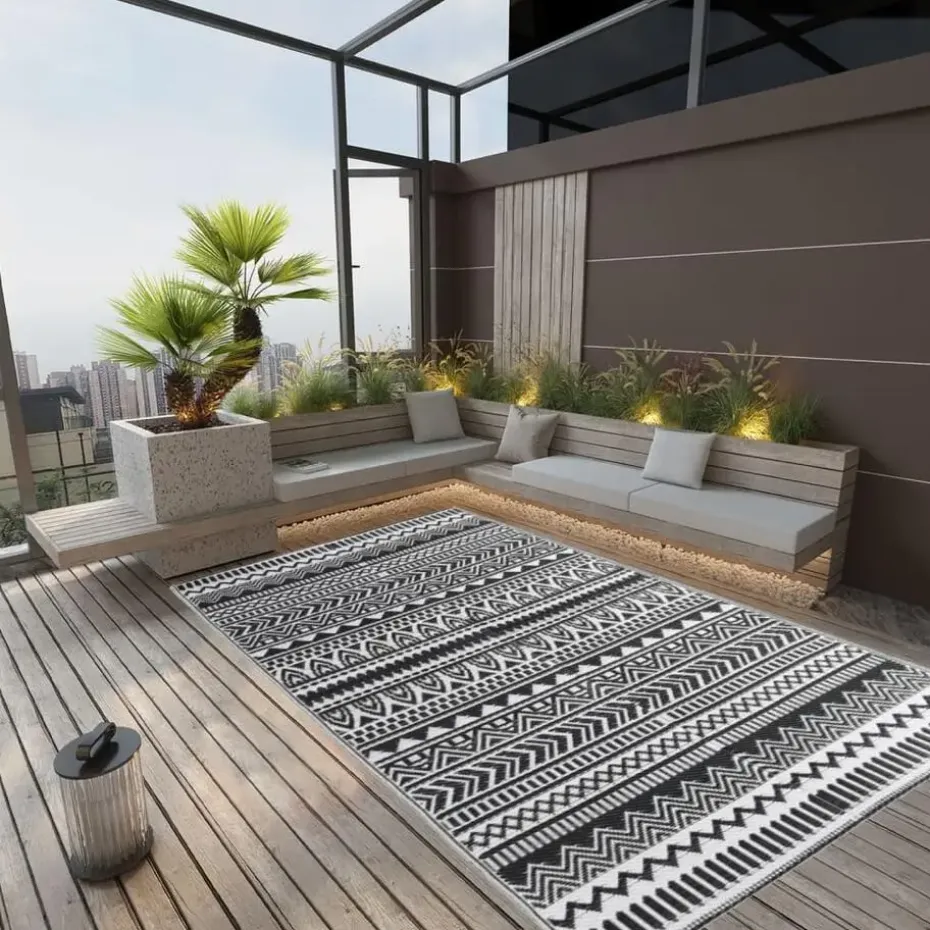 vidaXL - Buitenkleed - Zwart - Polypropyleen - 190 x 290 cm