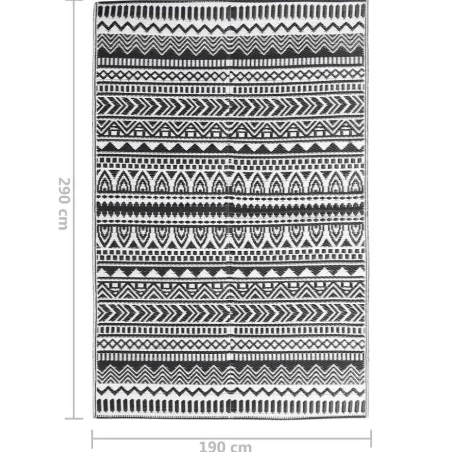 vidaXL - Buitenkleed - Zwart - Polypropyleen - 190 x 290 cm