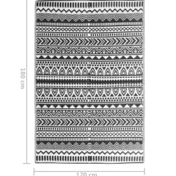 vidaXL - Buitenkleed - Zwart - Polypropyleen - 120 x 180 cm