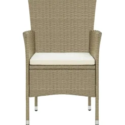 vidaXL - Buitenstoel - Beige - Poly rattan - 2 stuks