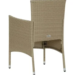 vidaXL - Buitenstoel - Beige - Poly rattan - 2 stuks