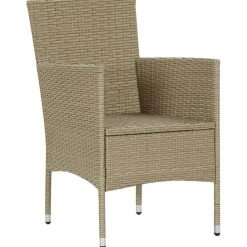 vidaXL - Buitenstoel - Beige - Poly rattan - 2 stuks
