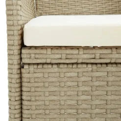 vidaXL - Buitenstoel - Beige - Poly rattan - 2 stuks