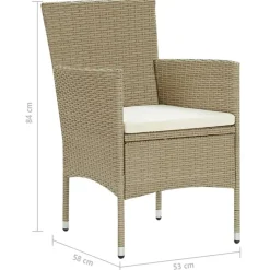 vidaXL - Buitenstoel - Beige - Poly rattan - 2 stuks