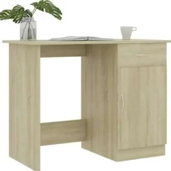 vidaXL - Bureau - Bruin - Bewerkt hout